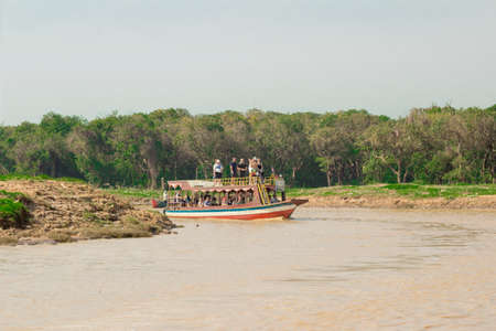 Cambodia Tonle Sap Vietnamese floating village of Phnom Krom  on the Tonle Sap lakeの写真素材