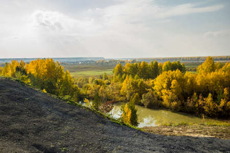 Autumn sketches and landscapes, nature of Siberia, near the city of Tobolskの写真素材