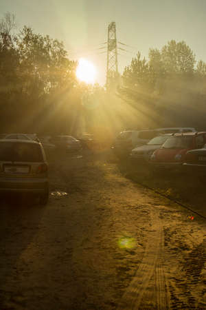 Early morning on the river walk in the fresh airの写真素材