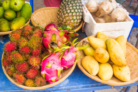 Exotic food, drinks and seafood Southeast Asia.の写真素材