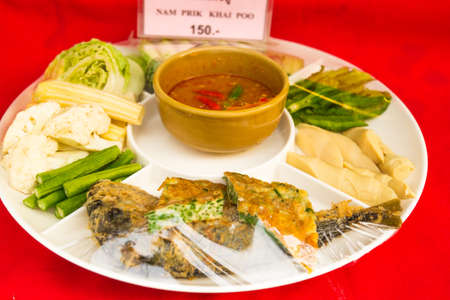 Exotic food, drinks and seafood Southeast Asia.の写真素材