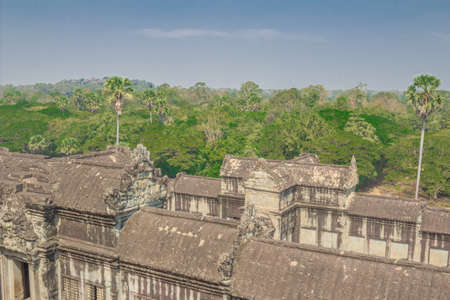 AThe temple complex of Angkor in Kambodzhe.Arhitektura, monuments, reliefs and ruins.ngkor Archaeological Parkの写真素材