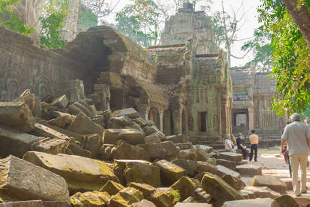 AThe temple complex of Angkor in Kambodzhe.Arhitektura, monuments, reliefs and ruins.ngkor...