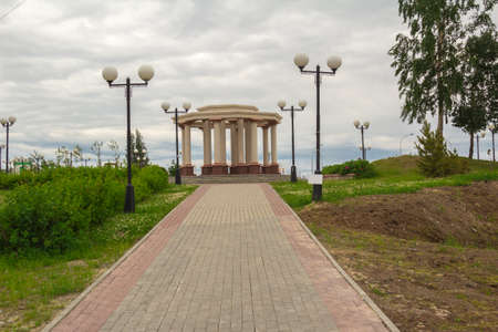 Arch with columns in the city parkの写真素材