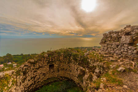 One of the towers of the fortress Cultural Historical Complex Anakopia Fortress Republic of Abkhaziaの写真素材