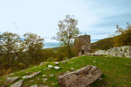 One of the towers of the fortress Cultural Historical Complex Anakopia Fortress Republic of Abkhaziaの写真素材