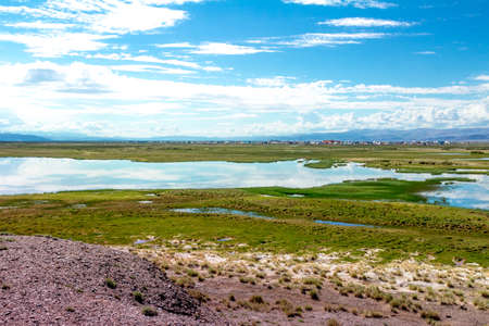 Mountain landscape in early summer in the Altaiの写真素材