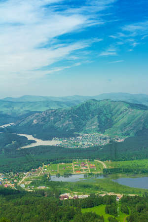 Natural landscape of the Altai Mountains in early summer