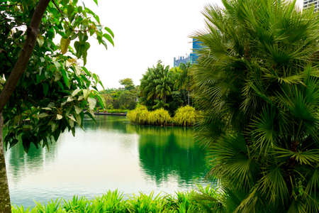 Morning walk along the waterfront of the Singapore Riverの写真素材