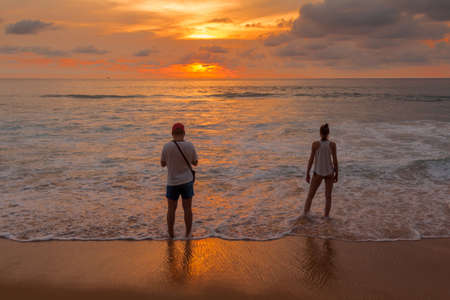The evening before sunset on Karon Beach in Phuket, Thailandの写真素材