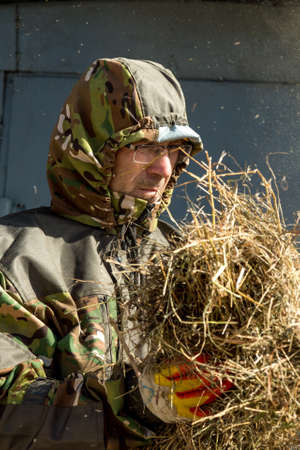 Man with strawの写真素材
