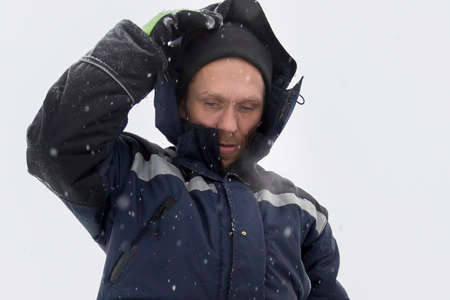 Portrait of a worker engaged in arranging an ice town