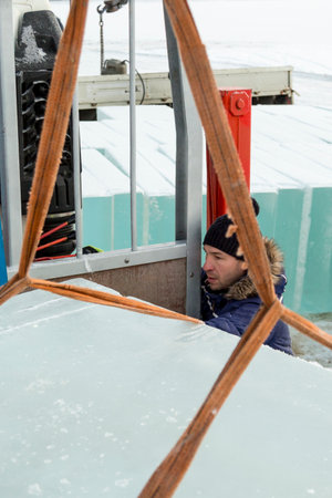 The hydraulic manipulator driver focuses on crane controlの写真素材