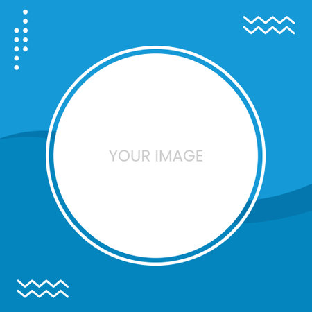 Blue twibbon design template with blank space and photo frame. Suitable for various events, product templates, product framesのイラスト素材