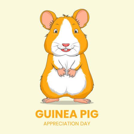 Vector Graphic of Guinea Pig cartoon, suitable for Guinea Pig Appreciation Day on July 16のイラスト素材