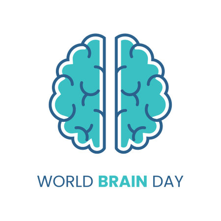 World Brain Day. Vector linear icon, sign, symbol, illustrationのイラスト素材