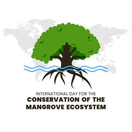 Vector graphic of International Day for the Conservation of the Mangrove Ecosystemのイラスト素材