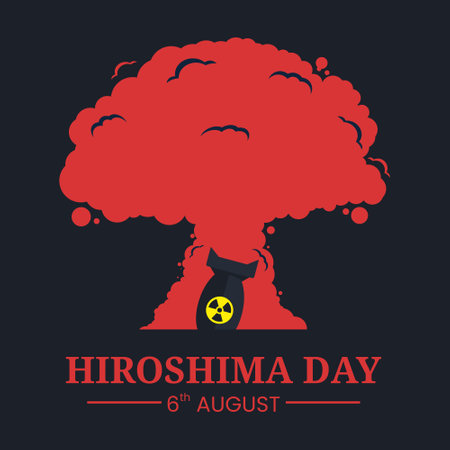 Vector graphic of Hiroshima and Nagasaki bomb Memorial Day illustrations, 6 august 1945 in japan good for Hiroshima dayのイラスト素材