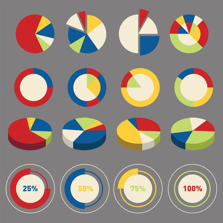 vector infographic circle chart elementsのイラスト素材