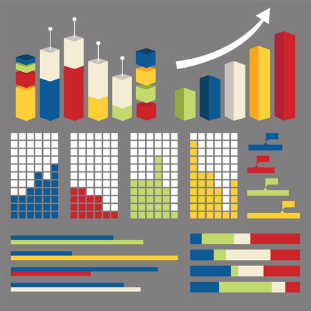 vector infographic graph chart elementsのイラスト素材