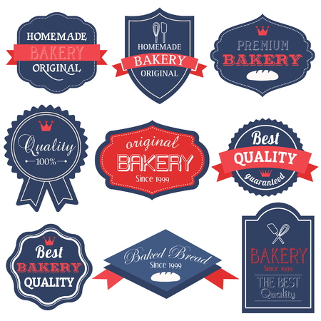Vintage Retro Bakery Badges And Labelsのイラスト素材