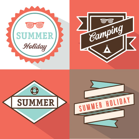 banner label summer designのイラスト素材