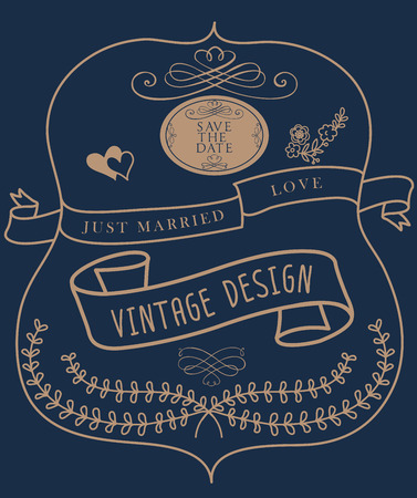 Vintage label Invitationのイラスト素材