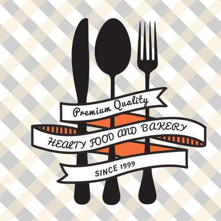 restaurant menu design with ribbonのイラスト素材