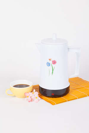 Automatic coffee maker; photo on white background.の写真素材