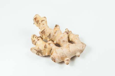 Ginger spice root - Zingiber officinale, photo on neutral background.