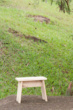 Wooden Chair Made By Hand; Made With Raw Wood.の写真素材
