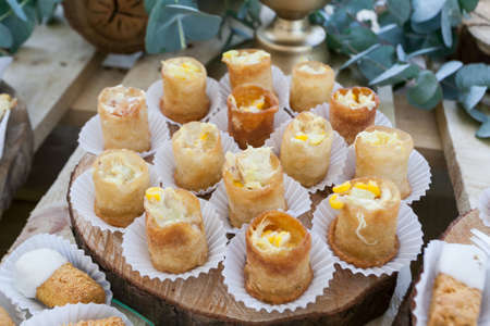 Tasty Snacks Ready For The Guests At The Wedding Party Reception.