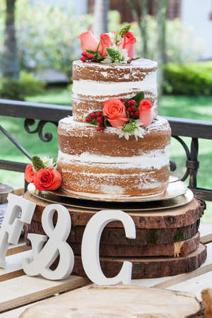 Tasty Cake Decorated For Wedding Celebration.