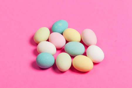 Candy Tasty - Almonds Sugared Photo On Pink Background.