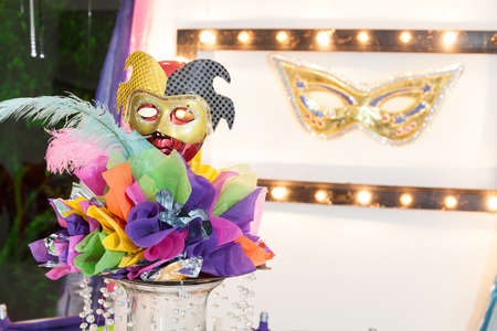 Thematic Decoration For Celebration And Parties; Reception Room With Colorful Decorations And Masks.の写真素材