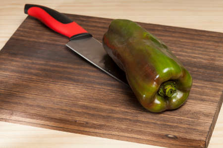 Capsicum annuum - Healthy food; green sweet pepper.
