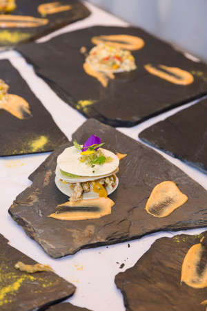 Social events reception; tasty snacks for guests at the reception.の写真素材