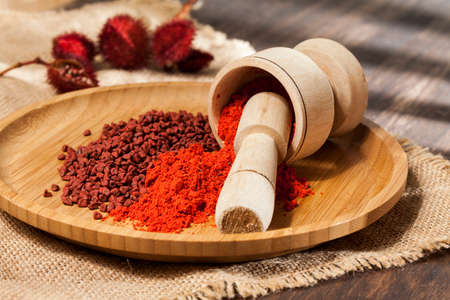 Bixa Orellana - Organic annatto; Is a seasoning and food coloring.