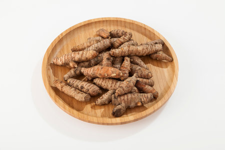 Organic Turmeric Roots - Curcuma Longa; Healthy Food.の写真素材