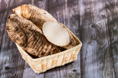 Malanga Edible Tuber - Root Of The Plant Called Colocasia Esculentaの写真素材