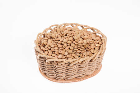 Very Healthy Food; Raw Brown Lentils Heapの写真素材