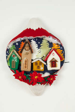 Christmas Decoration; Beautiful Miniature Villa With Background And Christmas Decorationの写真素材