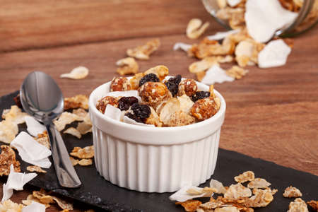 Healthy Food - Food For Breakfast; Tasty And Nutritious Organic Granolaの写真素材