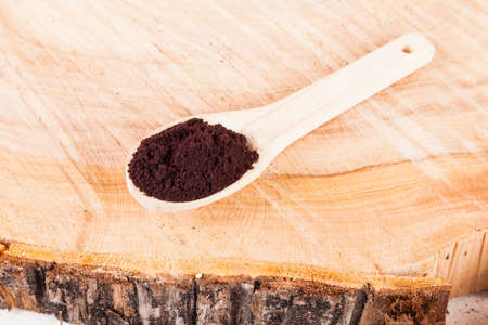 Powder gives acai Brazilian fruit - Euterpe oleracea.の写真素材