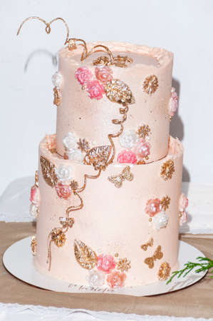Tasty Decorated Cake For Social Event Reception; Birthday, Wedding Or Party
