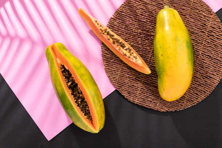 Carica Papaya - Organic Ripe Fresh Tasty Papaya Fruitの写真素材