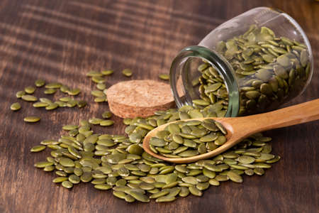 Delicious Raw Organic Pumpkin Seeds Without Shellsの写真素材