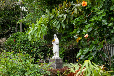 Landscape A Beautiful Natural Garden With Religious Statueの写真素材