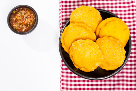 Tasty Fried Cakes Filled With Chicken - Traditional Colombian Cuisineの写真素材