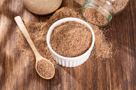 Very Healthy Foods - Linum Usitatissimum Ground Flaxseedsの写真素材